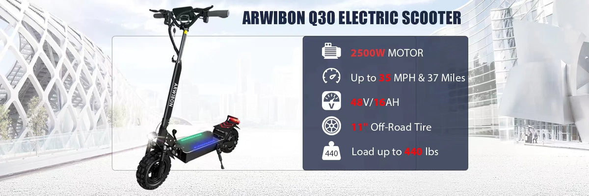 ARWIBON Q06 Pro 11 Zoll Offroad-Reifen Elektroroller, 2800 W Doppelmotor,  75 km/h Höchstgeschwindigkeit, 27 Ah Batterie 